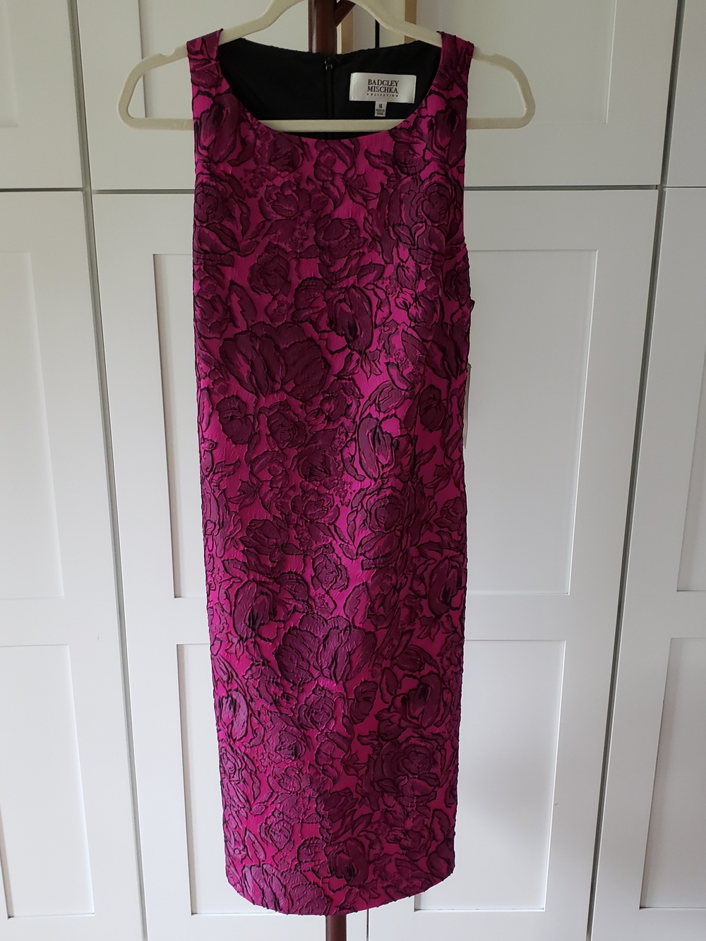 Badgley‎ Mischka Magenta Rose Bodycon Cocktail Dress